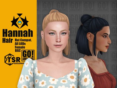 Sims 4 Bob Hair Cc, Sims 4 Maxis Match Hair, The Sims 4 Maxis Match, Maxis Match Hair, Sims 4 Maxis Match, Short Hair Ponytail, Cc Sims4, Cc Hair, Sims 4 Anime