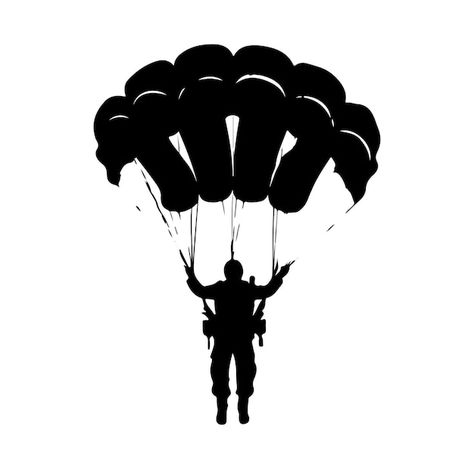 Premium Vector | Skydiver flying with parachute silhouette vector Parachute Silhouette, Psd Icon, Skydiving, Iconic Photos, Vector Photo, Premium Vector, High Quality Images, Graphic Resources, Vector Images