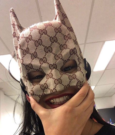 Gucci batman mask Gangster Tattoo, Thug Girl, Hood Girls, Boujee Aesthetic, Gangster Girl, Badass Aesthetic, Henna Tattoo Designs, Naha, Aesthetic Grunge