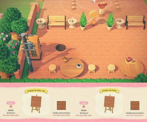 463 mentions J’aime, 4 commentaires - Animal Crossing New Horizons (@happyyhorizons) sur Instagram : "Custom brick path to match the plaza! If you can’t see the creator ID well it’s: MA-4833-3909-3486…" Resident Services, Plaza Design, Brick Path, Path Design, New Animal Crossing, Animal Crossing Game, Brick Design, Island Design, Best Fan