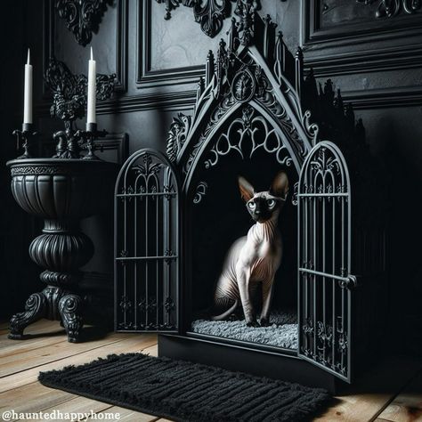 All Posts • Instagram Ultimate Cat Room, Goth Porch, Gothic House Interior, Cat Mansion, Goth Cat, Animal Homes, Gothic Homes, Witchy House, Dark Decor