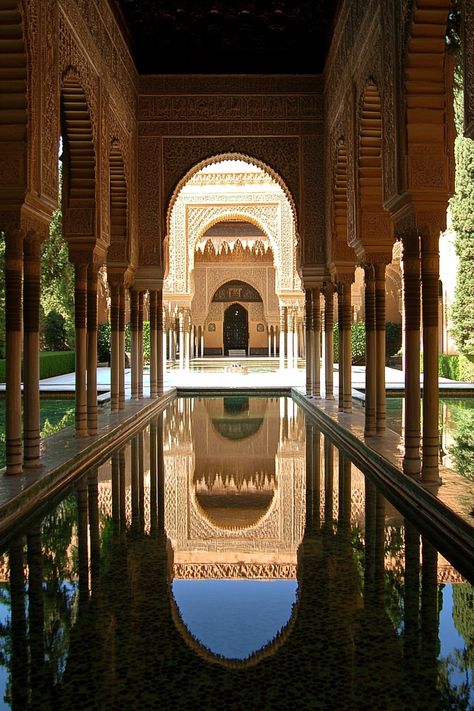 "Marvel at the Alhambra! 🏰🌟 Explore this stunning palace and fortress complex in Spain, renowned for its intricate Moorish architecture. ✨ #Alhambra #SpanishHistory #TravelSpain" The Alhambra Spain, Alhambra Architecture, Alhambra Spain, Moorish Architecture, Alhambra Palace, مركز ثقافي, Al Andalus, Eco Friendly Travel, Spain And Portugal