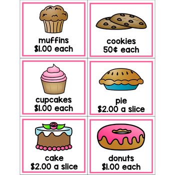 Bakery Dramatic Play by Heidi Dickey | Teachers Pay Teachers Bakery Dramatic Play Preschool Free Printable, Sweet Shop Dramatic Play, Bakery Dramatic Play Printables Free, Play Grocery Store Diy, Bakery Dramatic Play Preschool, Latchkey Activities, Classroom Center Organization, K4 Activities, Cafe Stall