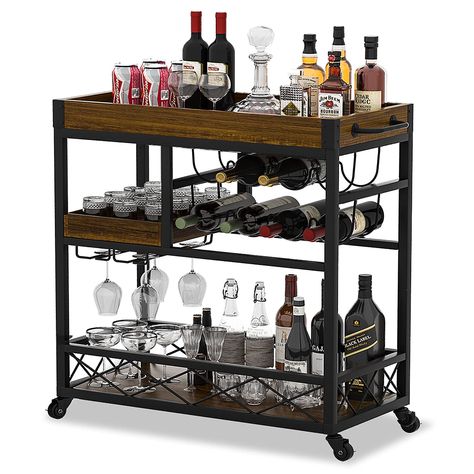 Dining Island, Wine Bar Cart, Kitchen Trolley Cart, Wine Cart, Mobile Kitchen Island, Bar Serving Cart, Rolling Bar Cart, Rolling Kitchen Cart, Island Cart