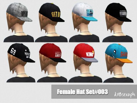 BaseballBackwards Set Letter#003  Found in TSR Category 'Sims 4 Female Hats' Backwards Hat, Ny Cap, Sims 4 Male Clothes, Cc Hats, Pelo Sims, Cc Beanie, Sims 4 Cc Packs, Sims Hair, Striped Beanies