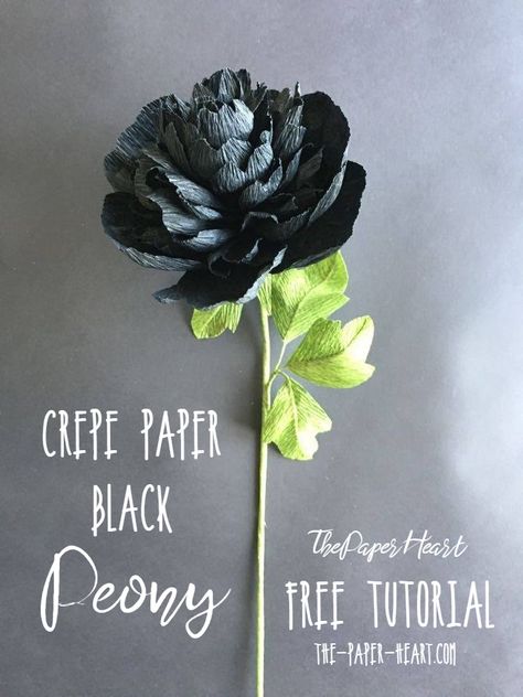 You can make this stylish element yourself and this will not detract even a copper coin from its exclusive elegancy. Try it! ♥ #crepe #paper #home #decoration #sylish #black #peony #DIY #how #tutorial #stepbystep #learn #decorate #thepaperheart #vihrarowe Diy Black Flowers, Black Paper Flowers Diy, Black Crepe Paper Flowers, Halloween Paper Flowers Diy, Halloween Paper Flowers, Crape Paper Decorations, Black Paper Flowers, Peony Diy, Hygge Holiday