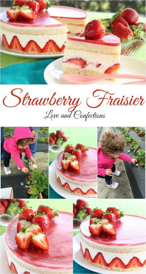 Strawberry Fraiser Cake, Strawberry Fraisier, Fraisier Recipe, Strawberry Heaven, Beautiful Florida, Roasted Strawberries, Berry Dessert, Spring Desserts, British Baking