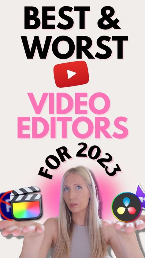 4 Best Video Editors for Mac & PC in 2023 *Free & Pro, Beginner to Expert* Free Editing Apps, Youtube Channel Ideas, Film Editing, Davinci Resolve, Best Pc, Final Cut Pro, Video Editing Apps, Mac Pc, Editing Apps