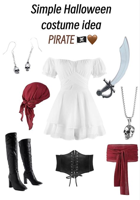 Pirate Costume Simple, Diy Pirate, Pirate Costume Diy, Pirate Costumes, Cheap Costumes, Pirate Halloween Costumes, Pirate Outfit, Halloween Costume Idea, Pirate Halloween