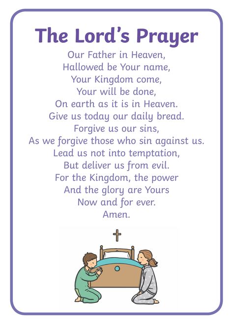 Our Lords Prayer, Lord's Prayer For Kids, The Lords Prayer For Kids Free Printable, The Lords Prayer Printable Free, The Lord's Prayer For Kids, Lords Prayer Crafts, Prayer Template, The Lord's Prayer Printable, Lord's Prayer Printable