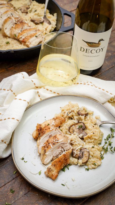 For a taste of pure Italian comfort food, whip up this creamy chicken risotto recipe. This elevated meal is creamy, cheesy, and filling! The post Creamy Chicken Risotto Recipe appeared first on Couple in the Kitchen. Chicken Thigh Risotto, Elevated Meals, Creamy Chicken Risotto, Chicken Risotto Recipe, Sous Vide Chicken Thighs, Sous Vide Cooking Times, Risotto Recipes Chicken, Couple In The Kitchen, Chicken Thigh Recipe