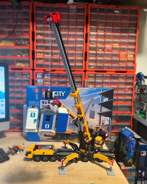 Good news @tazzmanbricks! It can pick up 3 thunder boxes! The 60409 crane absolutely 100% delivers! It is as awesome as it looks! I’ll do a review soon. #LEGO #legocity #lego60409 #LEGOcrane #lego2024 #crane #model #cranemodel Lego Crane, Lego City, Good News, Lego, Pick Up, Canning, Quick Saves