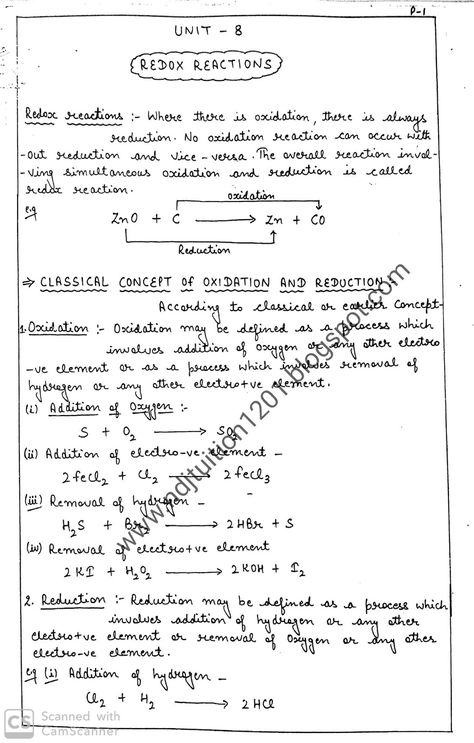 Redox Reaction Class 11 Notes, Redox Reactions Chemistry Notes Class 11, Redox Reactions Chemistry Notes, 11th Chemistry Notes, Neet Notes, Abdominal Pain Relief, Books Notes, Nuclear Reaction, Redox Reactions