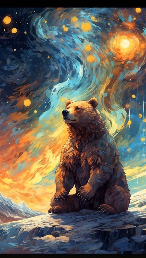 Bear Artwork, Bear Paintings, Bear Drawing, Bear Pictures, Bear Wallpaper, Bear Art, Trippy Art, Grizzly Bear, Art Painting Acrylic