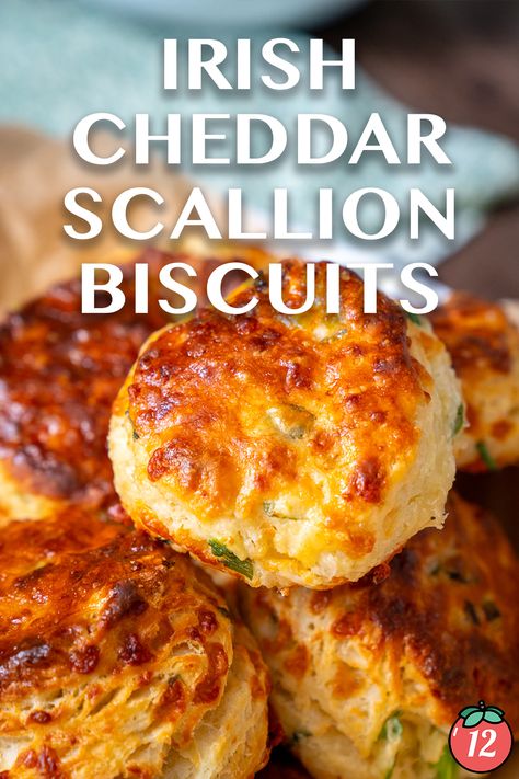 Irish Cheddar Scallion Biscuits | 12 Tomatoes Cheddar Scallion Biscuits, Scallion Biscuits, Savory Rolls, Whiskey Cream, Irish Cheddar, 12 Tomatoes Recipes, Irish Butter, Cheddar Biscuits, Biscuit Recipes