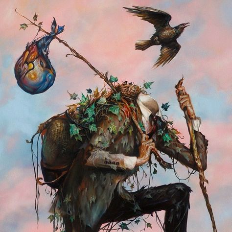 Detail shot of Esao Andrews, "The Hiker" Esao always does such brilliant work!! xo Esao Andrews, Beautiful Bizarre, Internet Art, Bizarre Art, Surrealism Painting, Artist Models, Album Art, Fantasy World, Beautiful Paintings