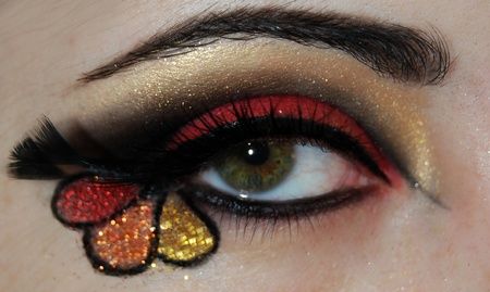 Thanksgiving Makeup Ideas Creative, Thanksgiving Eyeliner, Holiday Eyeshadow, Thanksgiving Makeup, Intense Makeup, Hooded Eye Makeup Tutorial, Christmas Eye Makeup, Makeup Charts, Make Up Designs