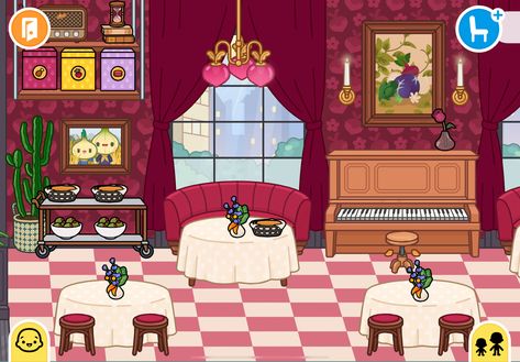 Toca boca room idea, restaurant idea, restaurant design, fancy restaurant, fancy food, room design. Restaurant Ideas Toca Boca, Toca Boca Cozy Restaurant Ideas, Toca Boca Restaurant Ideas, Resteraunt Ideas, Toca Boca Room Idea, Restaurant Fancy, Food Room, Toca Boca Room, Toca Ideas