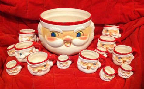 Holt Howard, Punch Bowl Set, Star Spangled Banner, Bubble Lights, Christmas Tree Garland, Santa Mugs, Punch Bowls, Tree Garland, Santa Face