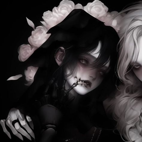 { #anime #animecouple #art #matchings #couple #animematching #easthetic } Gothic Matching Pfp, Emo Matching Pfp Couple, Spooky Halloween Pfp, Female Matching Pfp, Emo Matching Pfp, Yakuza Anime, Y2k Profile Picture, Match Profile, Emo Pfp