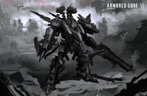 Armored Core 6, Transformers Art Design, Power Armour, Metal Gear Rising, Samurai Artwork, Armored Core, Spaceship Art, Gundam Art, Mecha Anime