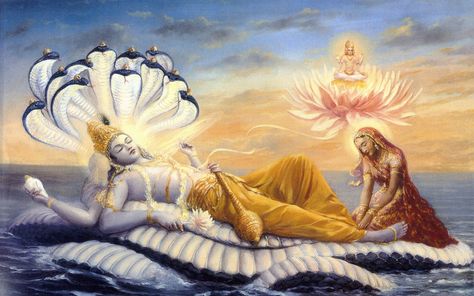 देवशयनी एकादशी, Hinduism History, Art Deco Paintings, Spiritual Paintings, God Artwork, Lord Krishna Hd Wallpaper, Lord Vishnu Wallpapers, Hinduism Art, Vedic Art