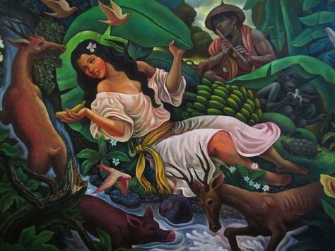 50 Likes, 0 Comments - Long Distance (@longdistanceradio) on Instagram: “My ideal weekend. What’s yours? (“Maria Makiling 2” by Nemiranda) 〰️ #philippineart #filipinoart…” Filipina Painting, Filipino Paintings, Angono Rizal, Asia Culture, Pi Art, Giant Woman, Philippine Mythology, Philippine History, Filipino Art