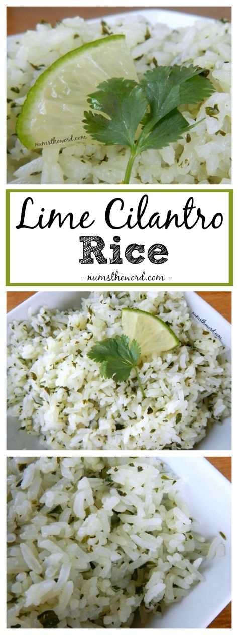 Lime Cilantro Rice is a quick and easy side dish to any Mexican dish. It's light and flavorful and refreshing tasting! One of our favorite family side dishes! Side Dish With Fish, Lime Cilantro Rice, Family Side Dishes, Cilantro Lime Rice Recipe, Side Dishes For Fish, Taco Side Dishes, Lime Rice Recipes, The Chunky Chef, Chunky Chef