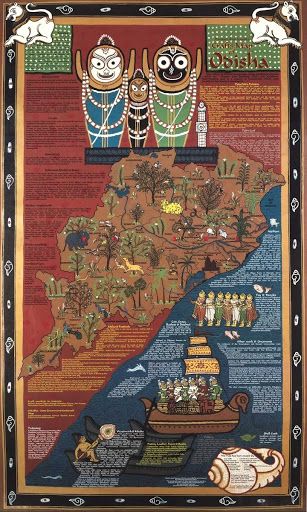 Crafts Maps of India - Odisha - Front - Brahmabar Nayak — Google Arts & Culture Odisha Map, Odisha Culture, Pana Sankranti, Odisha Art, City Maps Illustration, India Aesthetic, Indian Culture And Tradition, Anime Face Drawing, Ancient Indian Art