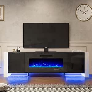 Electric Fireplace Modern, Modern Led Lights, Mirror Tv Stand, Storage Entertainment Center, Fireplace Modern, Fireplace Entertainment Center, Modern Led Lighting, White Fireplace, Media Furniture