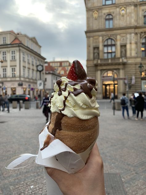 Prague | Czech Republic |Trdelnik 2019 Trdelnik Prague, Czech Republic Food, Prague Czech Republic, Christmas Dishes, Prague Czech, Prague, Czech Republic, Ice Cream, Cafe