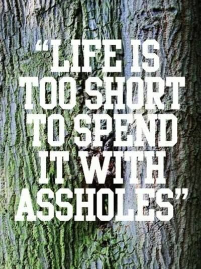 LIFE IS TOO SHORT TO SPEND IT WITH ASSHOLES!! Manifesto Design, Get Back Up, Life Is Too Short, Life Is Short, Too Short, Note To Self, Good Advice, Get Back, Great Quotes