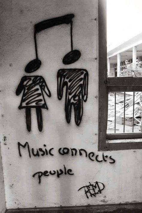 Music connects people Music Connects People, Musical Notes, Music Notes, Graffiti, Musical, Music, Art