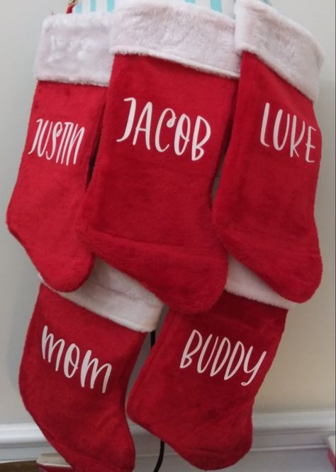 Cricut Maker & 
Easy Press 2
Iron on vinyl Christmas Stocking Cricut Projects, Christmas Stockings Cricut, Stockings Cricut, Custom Stockings Christmas Diy, Cricut Christmas Stockings, Cricut Stockings Christmas, Cricut Christmas Stocking, Personalized Christmas Stockings Ideas, Diy Christmas Stockings