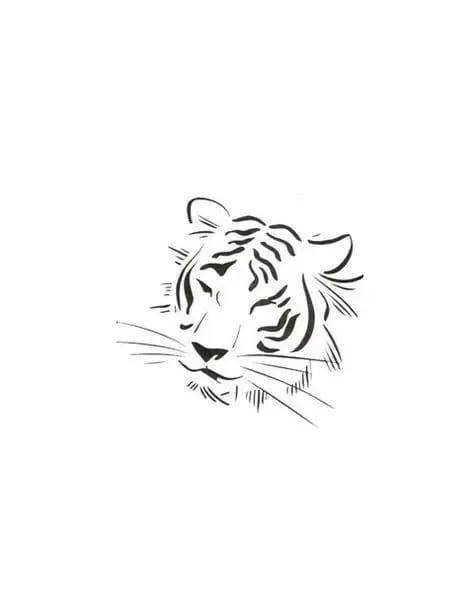 If you’re looking for something that will make you look badass, a simple tiger tattoo is definitely the way to go. Tiger Outline, Tiger Face Tattoo, Tiger Head Tattoo, Big Cat Tattoo, Tattoo Thoughts, Face Outline, Tiger Tattoo Design, Detailed Tattoo, Tiger Face