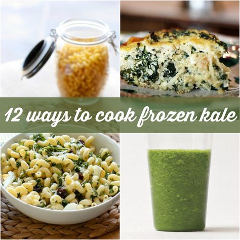 12 delicious and healthy ways to cook frozen kale for easy weeknight dinner meals. From soup to smoothies to pasta, there's a recipe for everyone! via @danielleomar Kale Meals, Frozen Kale, Freezing Kale, Healthy Vegetable Recipes, Kale Recipes, Easy Weeknight Dinner, Healthy Food Delivery, Spinach Recipes, Healthy Work Snacks