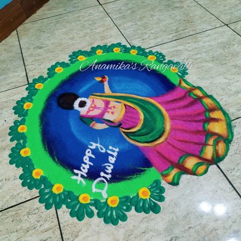 Nath Rangoli #Nathrangoli #Sankrantirangoli #Sankrantidecoration #Haldikumkumrangoli #Landscaperangoli Girl Rangoli Designs For Diwali, Girl Rangoli Designs, Rangoli Designs Cartoon, Nath Rangoli, Girl Rangoli, Cartoon Rangoli, Diy Rangoli, Cartoons Rangoli Design, Rangoli Decoration