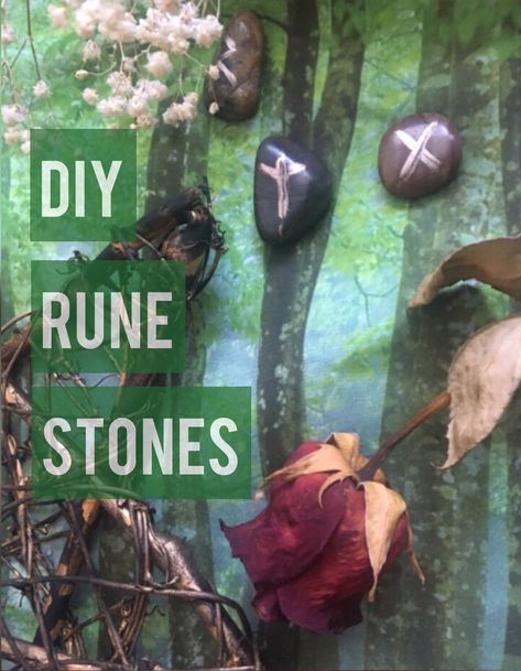 DIY gift idea rune rocks stones easy dollar store dollar tree craft 5 minute craft Runes Meaning, Rune Symbols, Rune Stones, River Stones, Witch Magic, Glass Gems, Seasonal Home Decor, River Rock, Dollar Tree Crafts