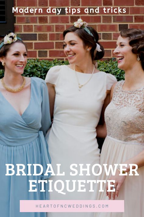 Old rules about bridal shower etiquette are out the window! Here are modern practices that are used to celebrate the bride-to-be and shower the couple with love! NC wedding inspo. Wedding Shower Etiquette, Bridal Shower Etiquette, Southern Style Wedding, Couple Wedding Shower, Bridal Registry, Bride Shower, Wedding Guest List, Spring Wedding Inspiration, The Wedding Date