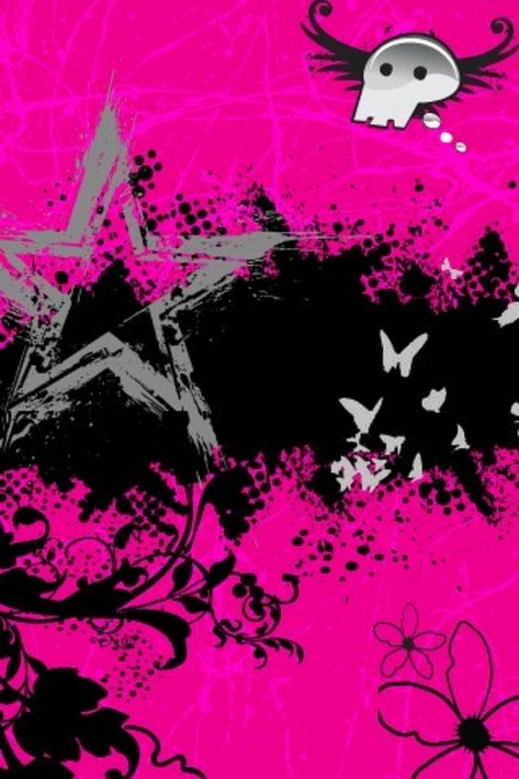 #2000s #2000saesthetic #y2k #2000swallpapers #y2kwallpaper Trash Y2k, 2000s Emo Wallpaper, Trashy Y2k Wallpaper, Y2k Wallpaper Aesthetic, Pink Black Wallpaper, Decorate Front Porch, Apricot Mayor, Emo Scene Aesthetic, Pink Emo