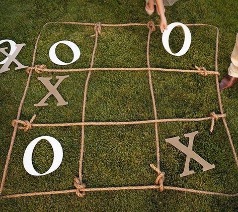 Wedding Idea for Reception. Cricut made tic-tac-toe game for a party! See this idea and more great DIY projects by visiting my Getting Started with a Cricut post! Giant Lawn Games, Wedding Games For Kids, Lawn Games Wedding, Wedding Party Games, Reception Games, Wedding Reception Games, Tic Tac Toe Game, Yard Games, Lawn Games