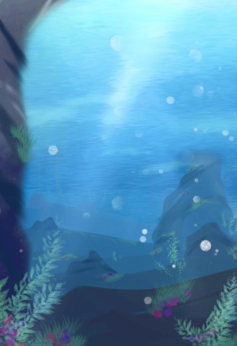 Under water background #lockscreen #background #ocean #underwater #art #sea #aesthetic #ibispaint Sea Background Drawing, Pfp Ocean, Under Water Background, Under The Sea Background, Background Ocean, Underwater Bubbles, Background Lockscreen, Mermaid Background, Lockscreen Background