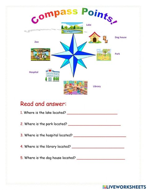 Cardinal Directions Anchor Chart, Cardinal Points Worksheets, Cardinal Directions Worksheet, Brownies Ideas, Map Skills Worksheets, Compass Directions, Cardinal Points, Cardinal Point, English Worksheets For Kindergarten