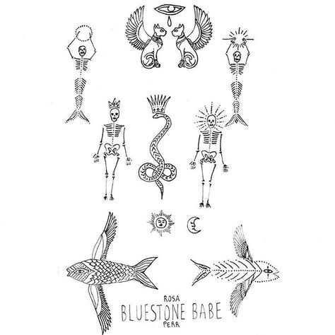 Mermaid Stick And Poke, Mermaid Simple Tattoo, Simple Skeleton Tattoo, Feminist Tattoo, Sailor Tattoos, Skeleton Tattoo, Sailor Jerry Tattoos, Cute Tats, Skeleton Tattoos