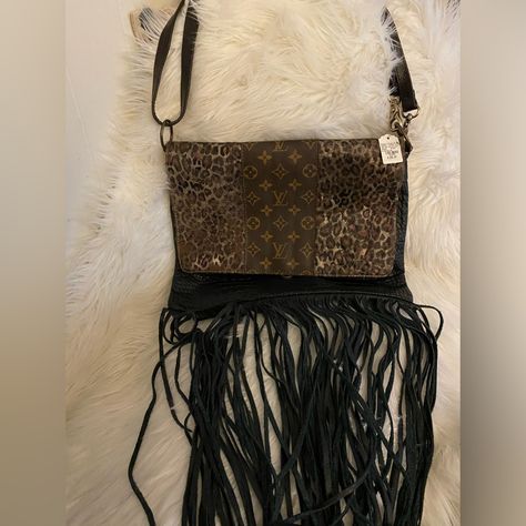 New. Purchased From Resort Hotel Boutique. Owner Guaranteed That The Canvas Is Authentic Lv. Beautifully Made. Lv Fringe Purse, Fringe Louis Vuitton Purses, Fringed Louis Vuitton Bags, Louis Vuitton Fringe Crossbody Bag, Luxury Black Fringe Bags, Canvas Crossbody Bag, Boutique Hotel, Crossbody Bag, Black And Brown