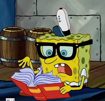 Spongebob reading a book Spongebob Reading, Celebrities Reading, Spongebob Pics, Pineapple Under The Sea, Ra Ideas, Spongebob Funny, Spongebob Memes, Instagram Feed Ideas, Grizzly Bear