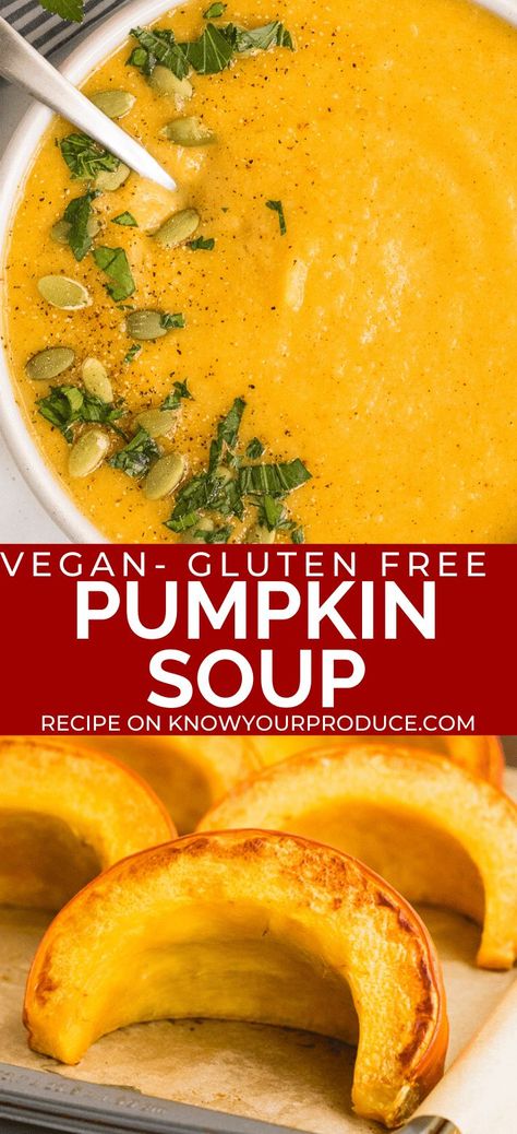 Roast Soup, Vegan Pumpkin Soup Recipe, Roasted Pumpkin Soup Recipe, Roasted Pumpkin Recipes, Creamy Pumpkin Soup Recipe, Fresh Pumpkin Recipes, Pumpkin Soup Recipe Easy, Pumpkin Soup Healthy, Spicy Pumpkin Soup