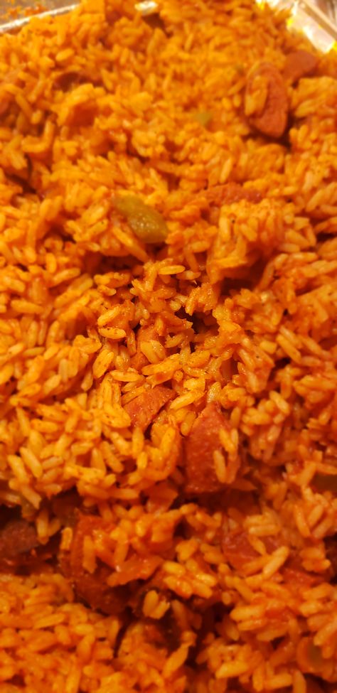 Carolina Red Rice, Easy Red Rice Recipe, How To Make Red Rice, Gullah Red Rice Recipe, Red Rice And Sausage Southern, Southern Rice Recipes, Soul Food Rice, Red Rice And Sausage, Hot Rice Recipe