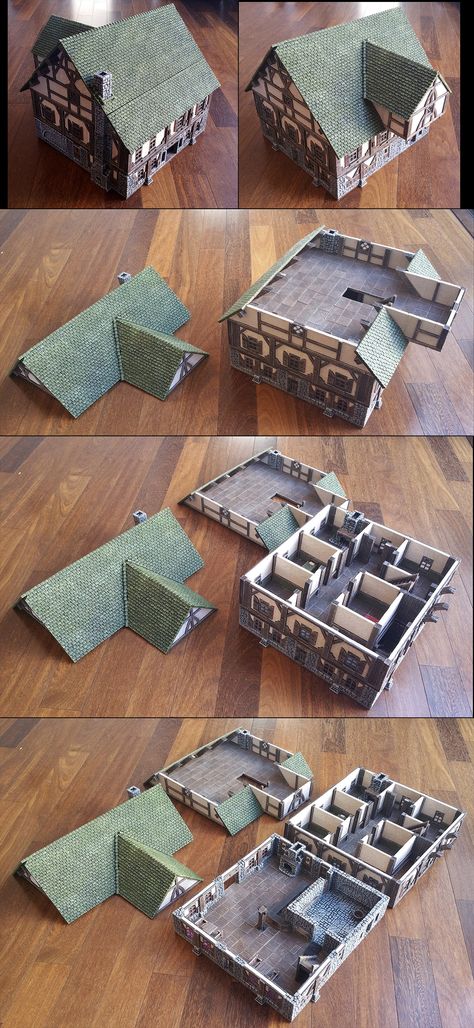 Architecture Diorama, Fantasy Inn, Dnd Diy, Hirst Arts, Dnd Crafts, Building Crafts, D&d Minis, D&d Miniatures, Odds And Ends