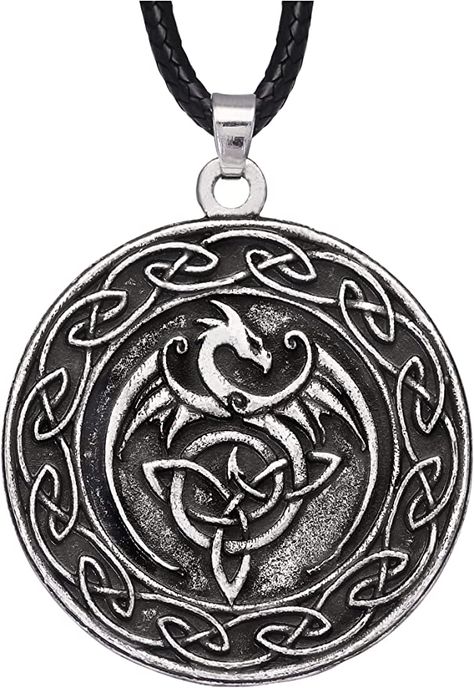 Valkyrie Norse, Dragon Medallion, Symbolic Art, Viking Culture, Celtic Dragon, Dragon Necklace, Dragon Jewelry, Medallion Necklace, Dragon Pendant